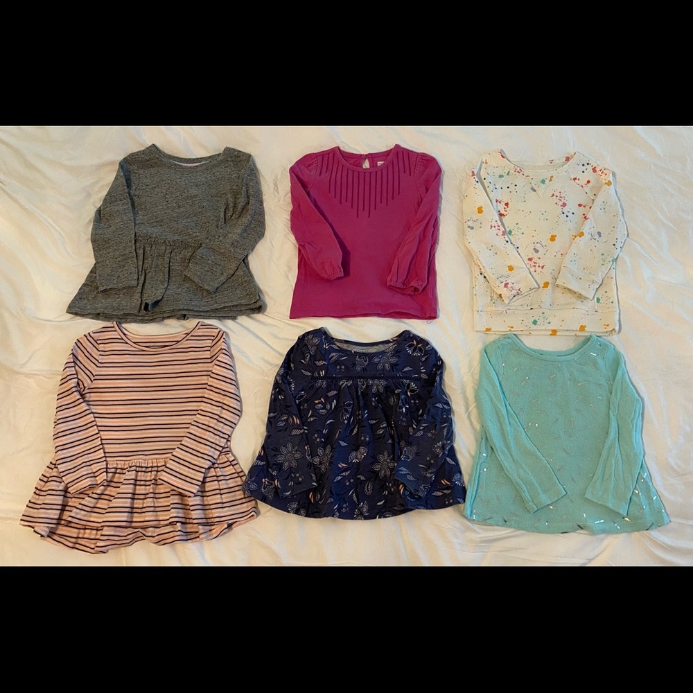 Set of 6 girls 2T long sleeved tops